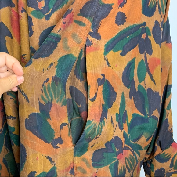 Earthen Stunning Wearable Art 100% Mud Silk Multicolor Pullover Tunic Top Size L - Picture 9 of 16